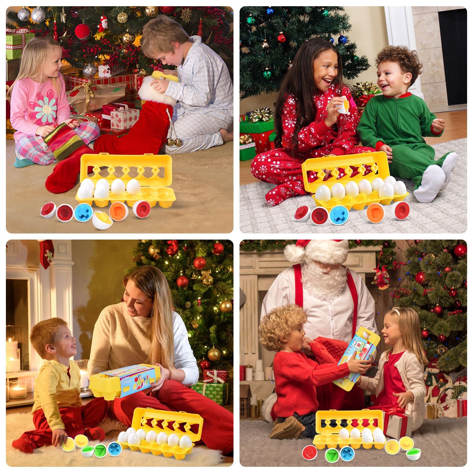 Matching Eggs Toys Color & Shape Recognition Sorter Puzzle, Montessori Toys f...