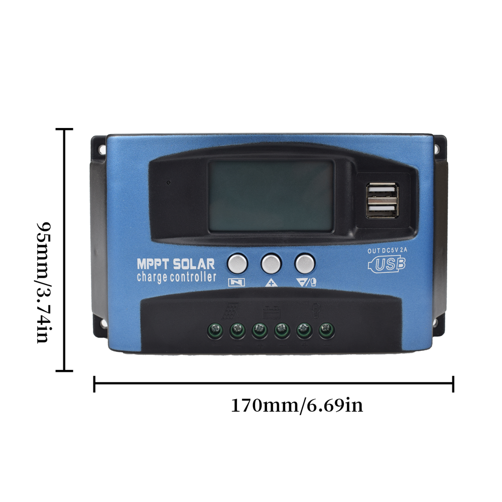 12/24V 10-100A MPPT PWM Solar Charge Controller Regulator Auto Focus Tracking
