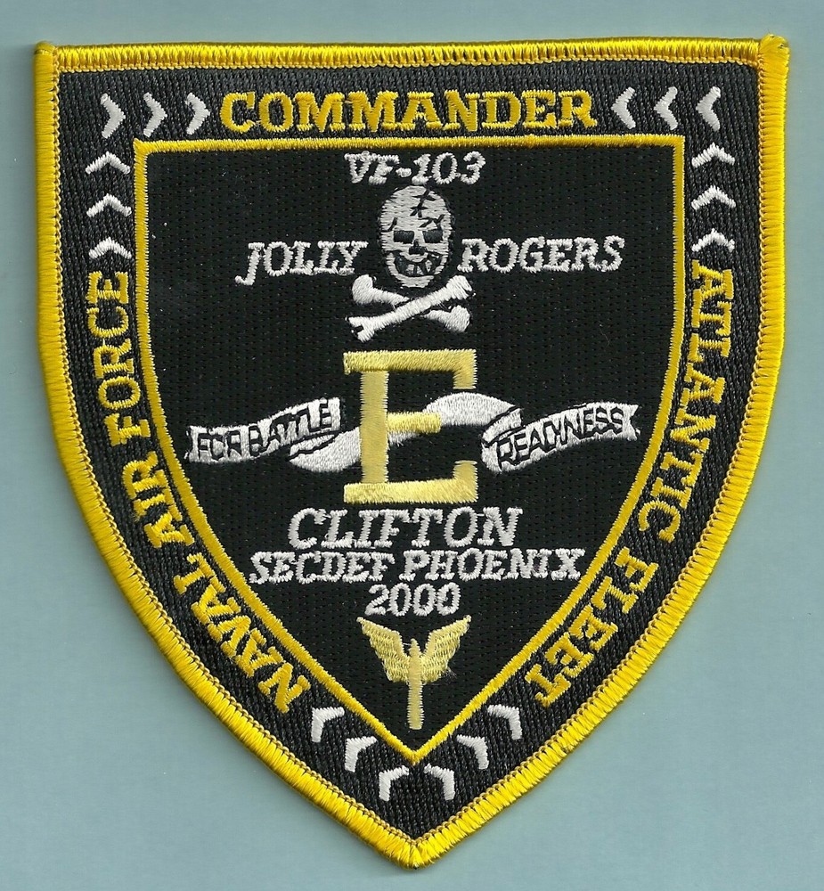 VF-103 JOLLY ROGERS NAVY SQUADRON ATLANTIC FLEET COMMANDER PATCH