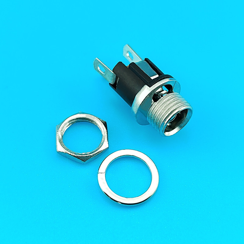 20/40/60/80/100pcs DC Power Socket With Threaded Nut Panel Connector 3-Pin USA