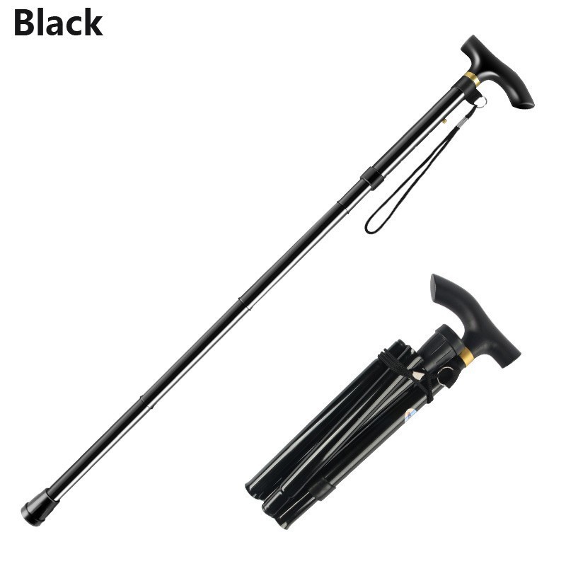 Walking Stick Adjustable Easy Fold Cane Lightweight Mobility Collapsible Sticks