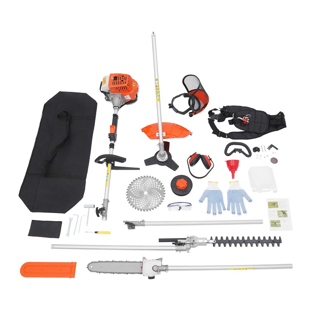 5-in-1 Gas Hedge Trimmer Tool, 52CC 2-Stroke Multi-Functional Eater