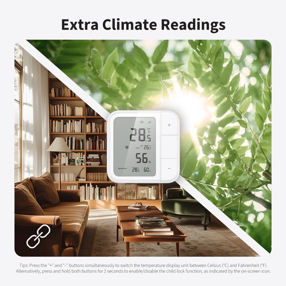 Aqara Thread/Zigbee Smart Climate Sensor W100,Temperature and Humidity White