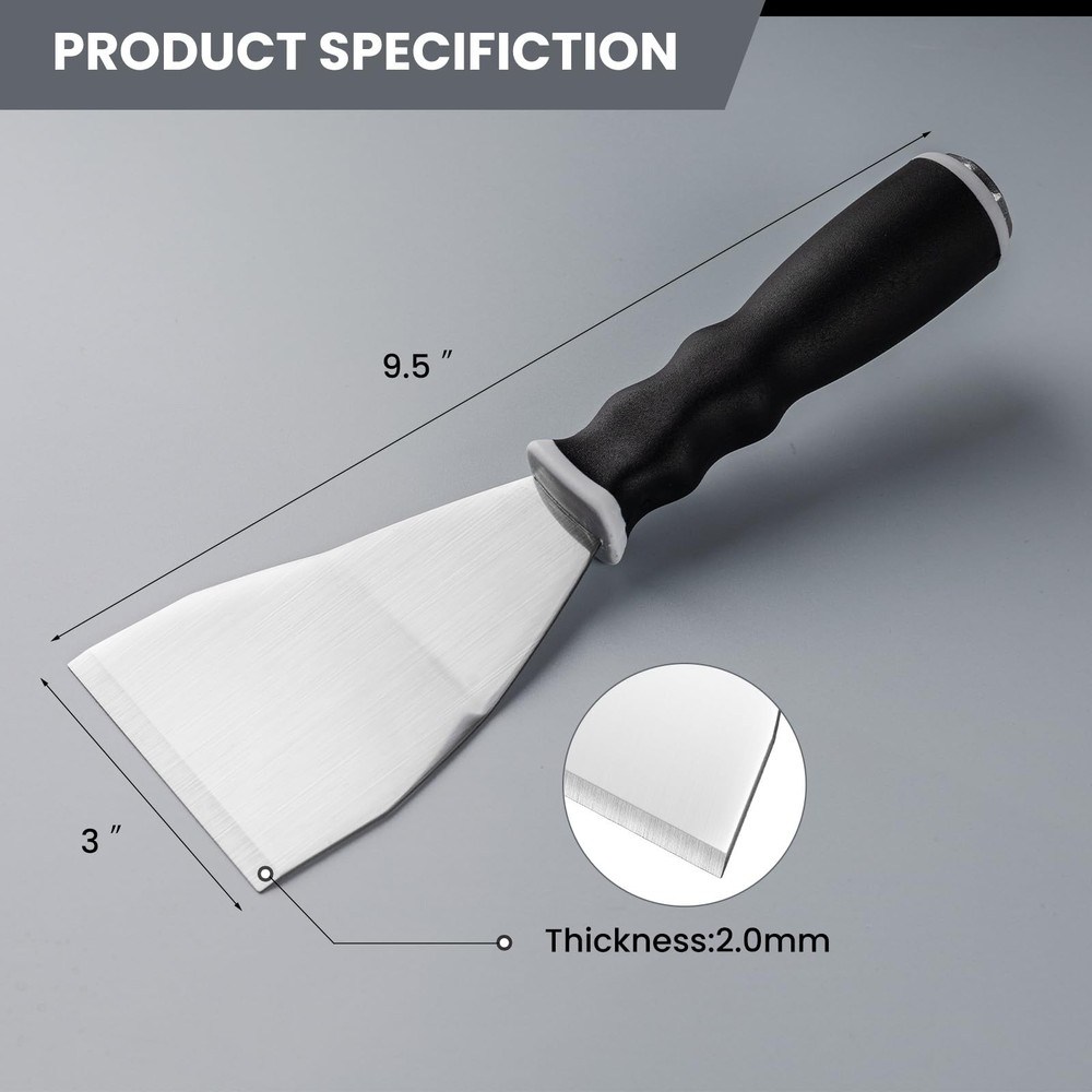 Mister Rui Bent Heavy Duty Scraper, 3" Bent Scraper with Pole Socket Hammer E...