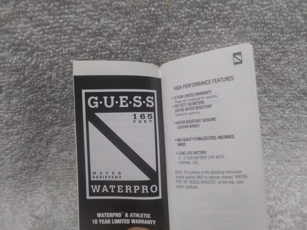 Guess Quartz Watch Manual Various Models How to Guide Great Shape
