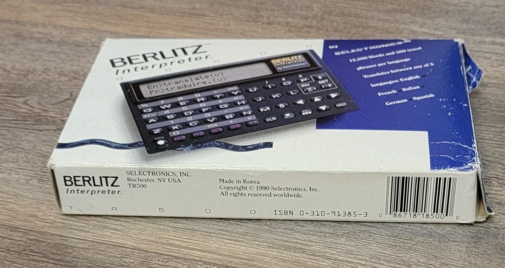 Berlitz Interpreter by Selectronics TR500 Five Language Translator Untested