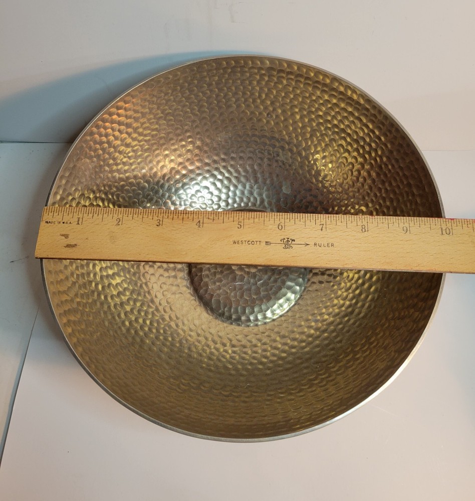 Hammered Metal 10" Serving Bowl