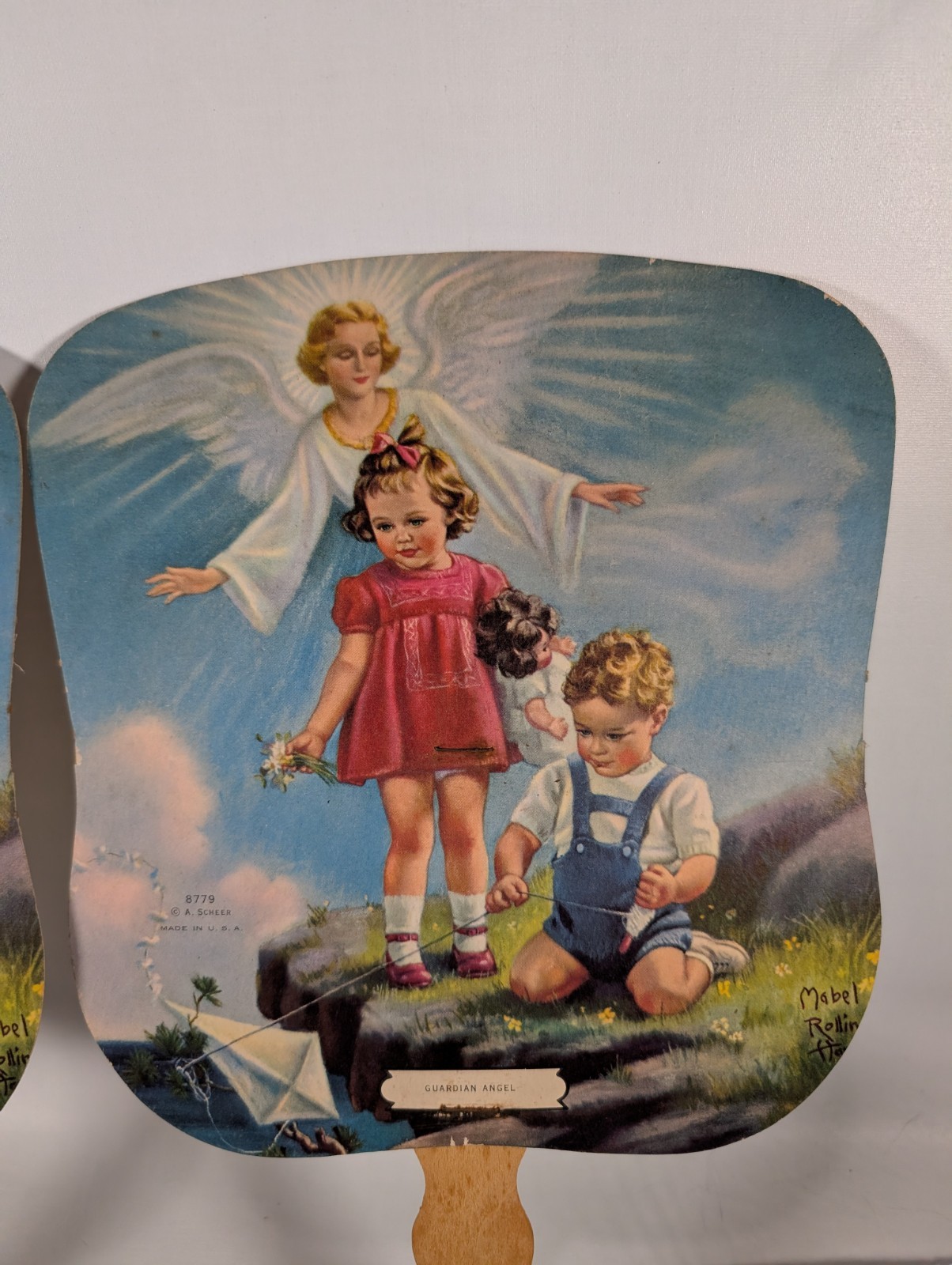 4 Vtg Paper Hand Fans - Newton IL Parker Funeral Home & Ambulance Service USA