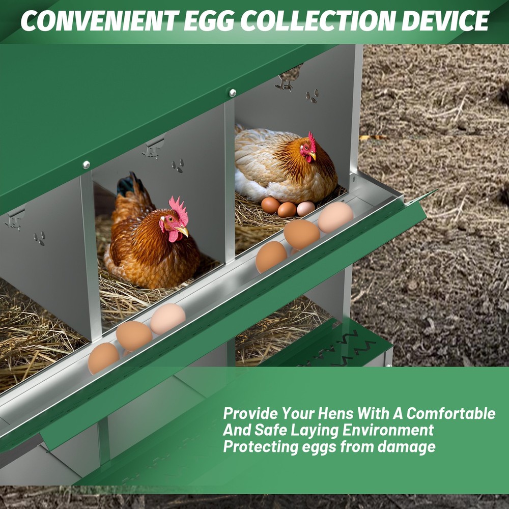 6 Holes Chicken Nesting Box, Metal Chicken Nesting Boxes, without Bracket Legs
