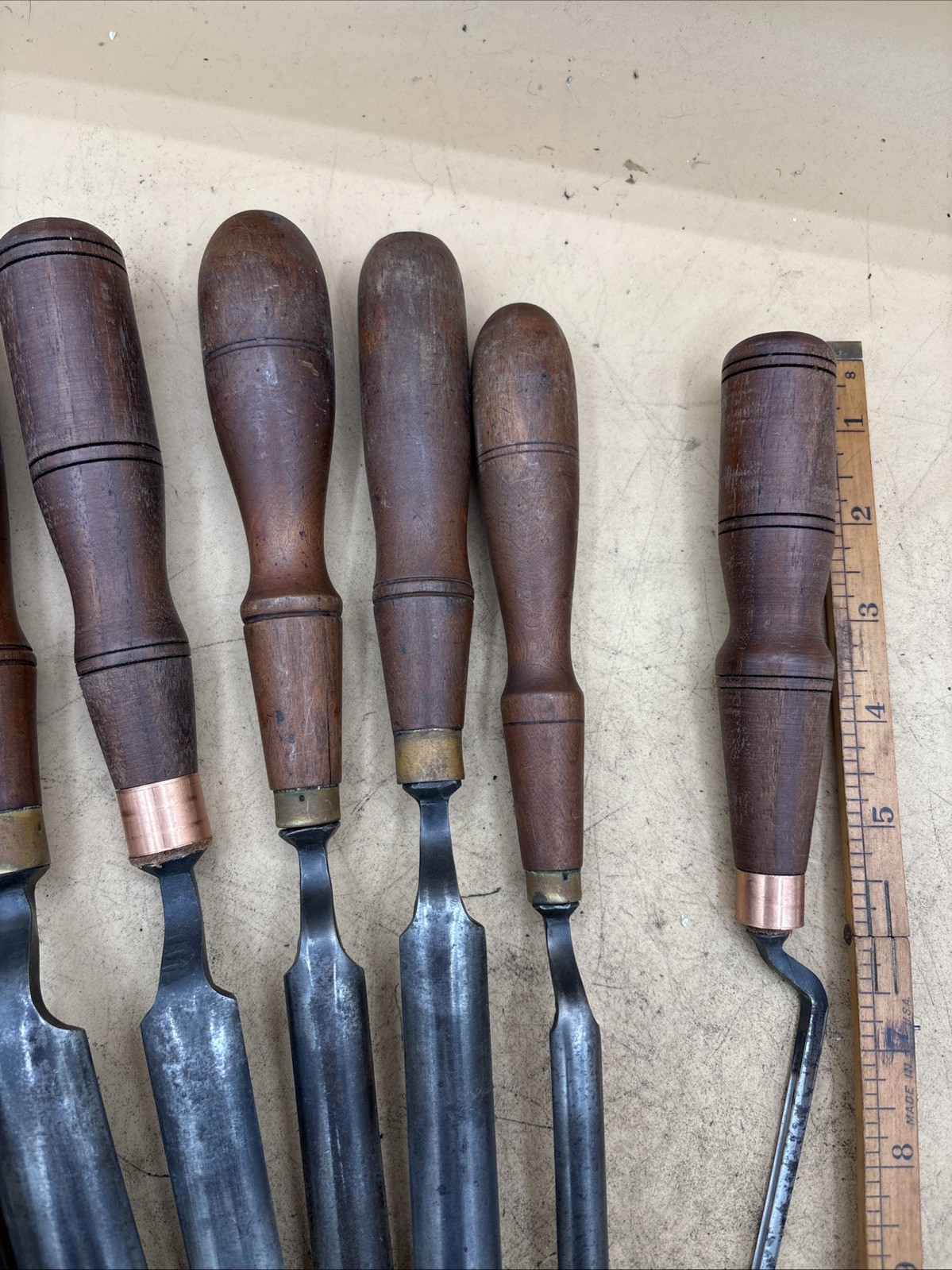 Buck Bros Vintage Lot of 8 Crank Neck Gouge Chisels Wood Carving