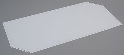 Evergreen Plastic Styrene Plain Sheet .010x8x21 (8) - Model Railroad Scratch