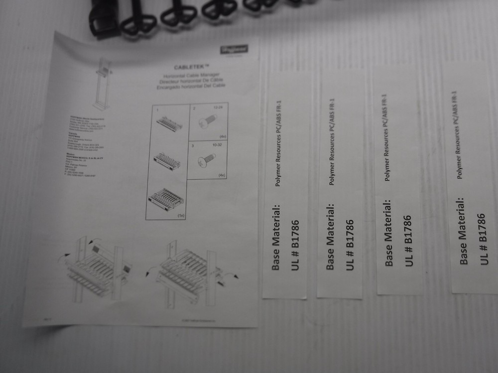 Hoffman DCHS2 Horizontal Cable Manager ** Screws Not Included **
