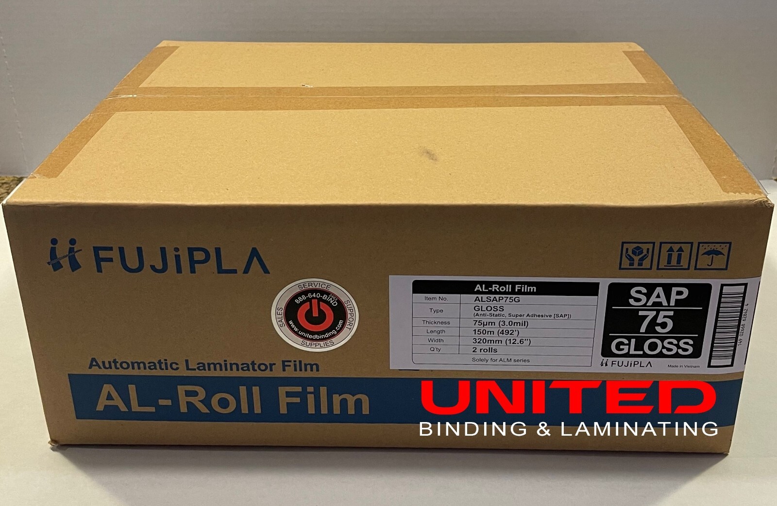 FujiPla ALM Laminating Film Rolls 3 mil Gloss 12.6" X 492' SAP75GLOSS - 2rolls