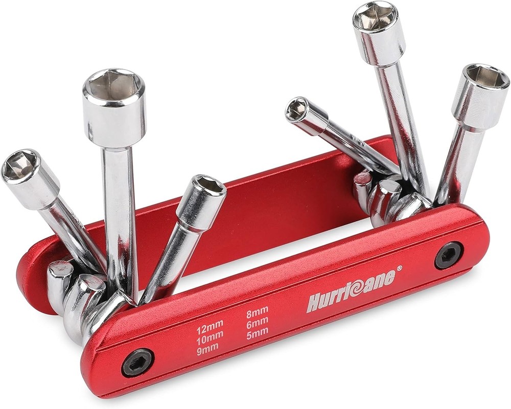 Folding Socket Wrench,6 in 1 Folding Nut Driver Set Metric, Hex Nut Driver Set,