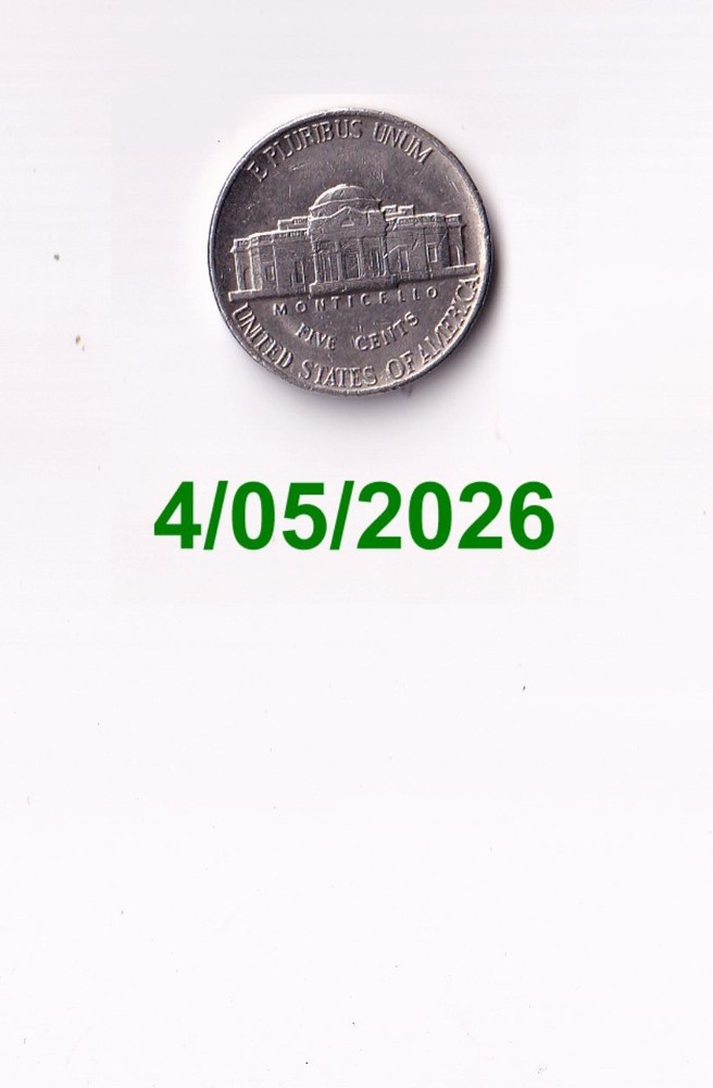 1982P JEFFERSON NICKEL SEMI-KEY!Circulated!