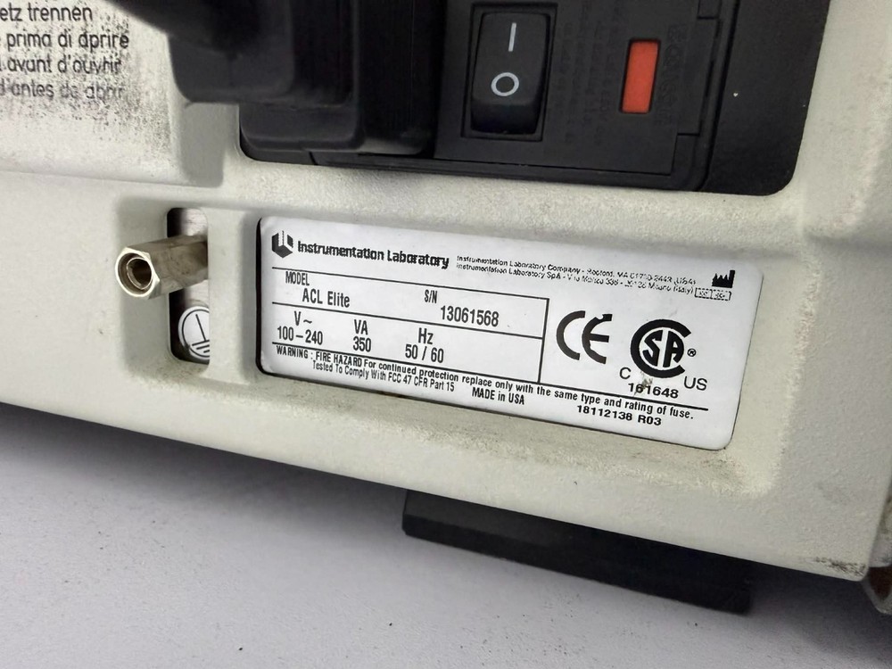 Instrumentation Laboratory ACL Elite Coagulation Analyzer System with Software