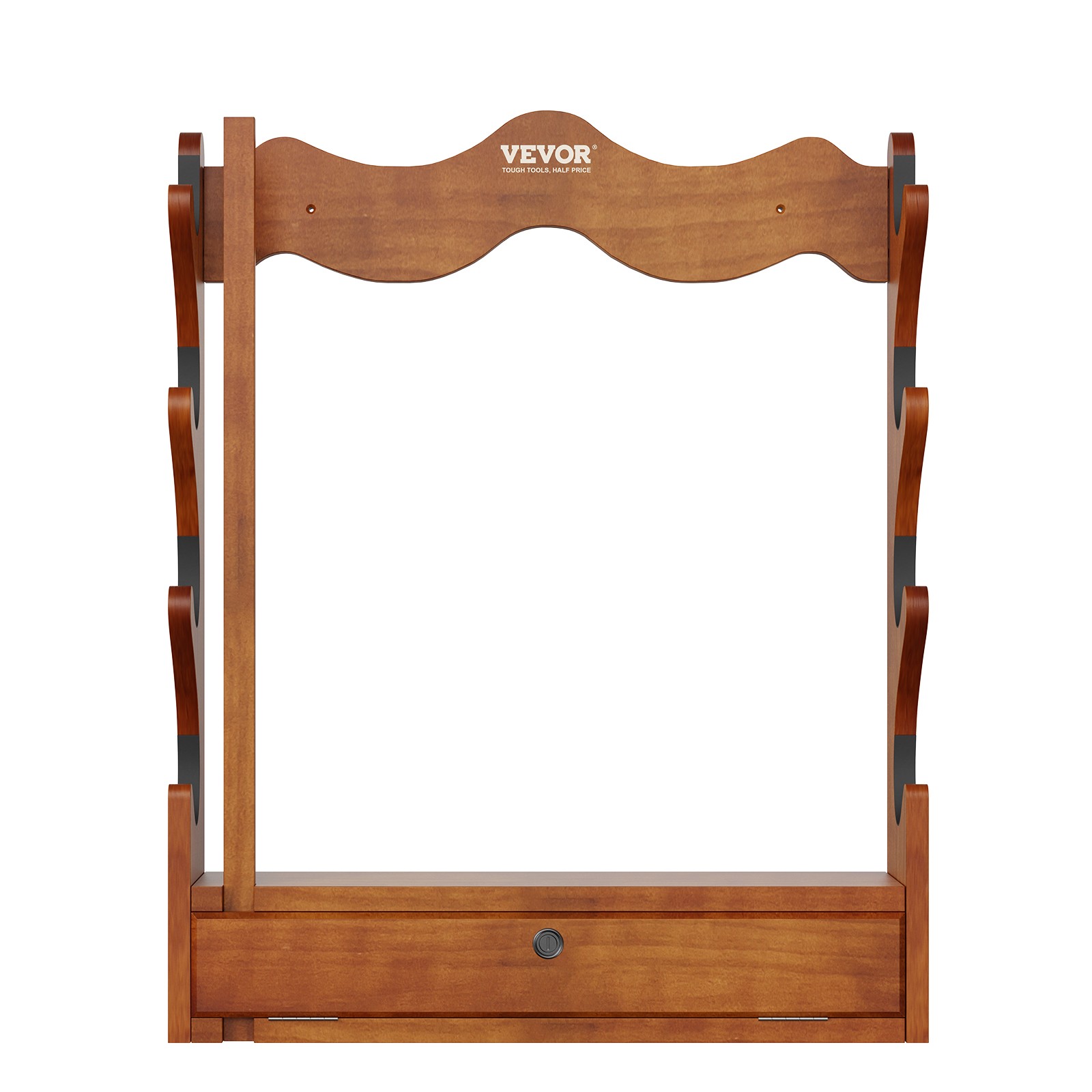 VEVOE Gun Rack 4-Slot Wood Gun Rack Wall Mount Gun Display Rack holds 4 Rifles