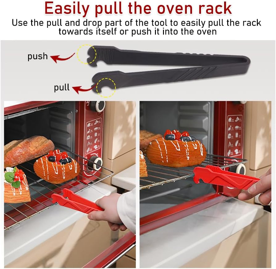 2Pcs Multifunctional Oven Rack Push Pull Tool Practical Toaster Oven Accessory H