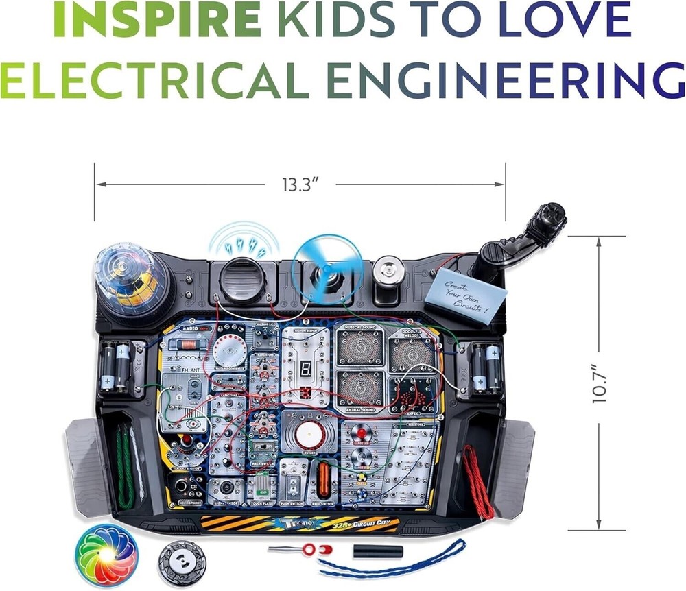 Playz Advanced Electrical Circuit Board Engineering Kit Kids 328+ STEM Science