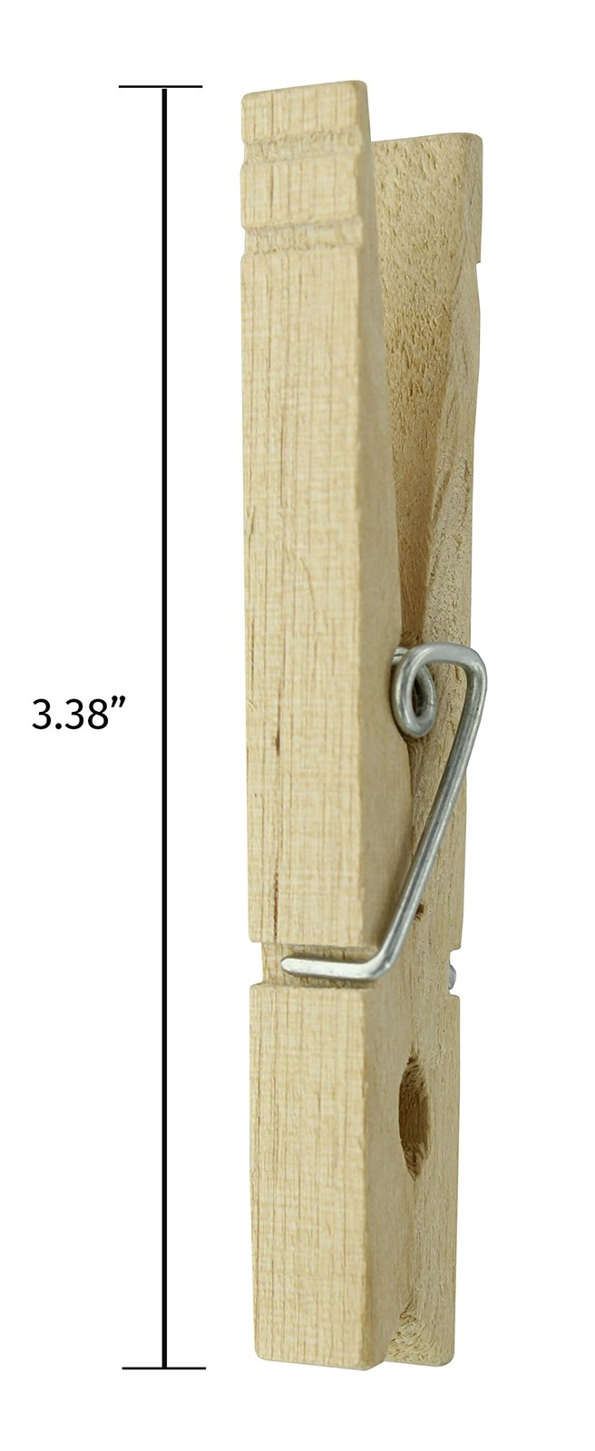 Large Wooden Clothespins 3.38" - 24 Pack Big Spring-Loaded Pins for Crafts, D...