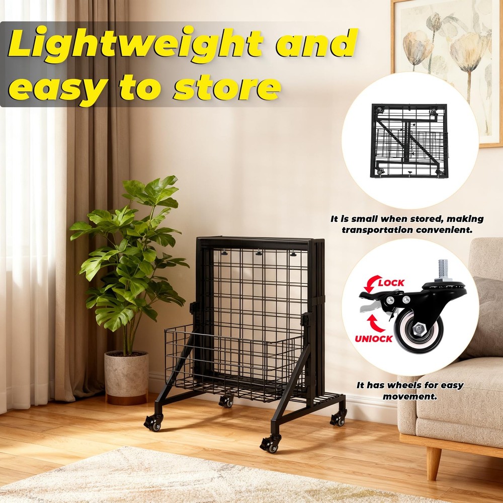 Foldable Grid Wall Panels Gridwall Folding Baskets Storage Display Black