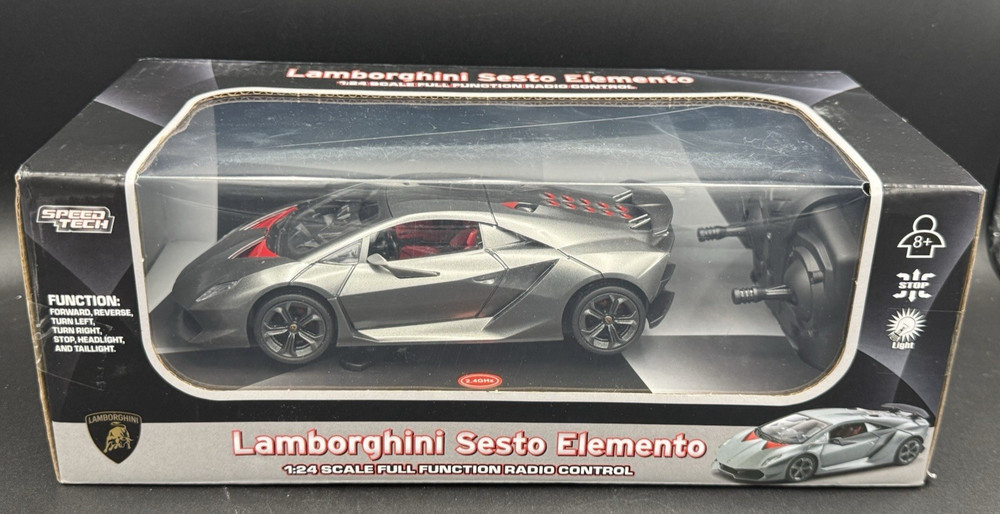 Speed Tech LAMBORGHINI SESTO ELEMNTO Gray Full Function Radio Control Car 1:24