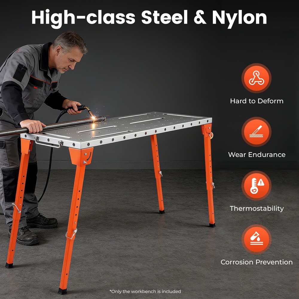 Steel Portable Welding Table Welding Workbench Table Folding Work Bench Silver!!