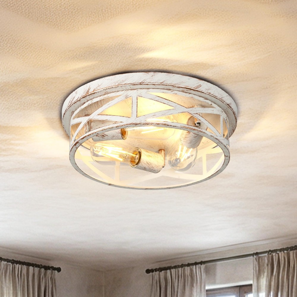 1 Pack Flush Mount Ceiling Light, 3-Light Close to Ceiling Light Fixtures, 13...