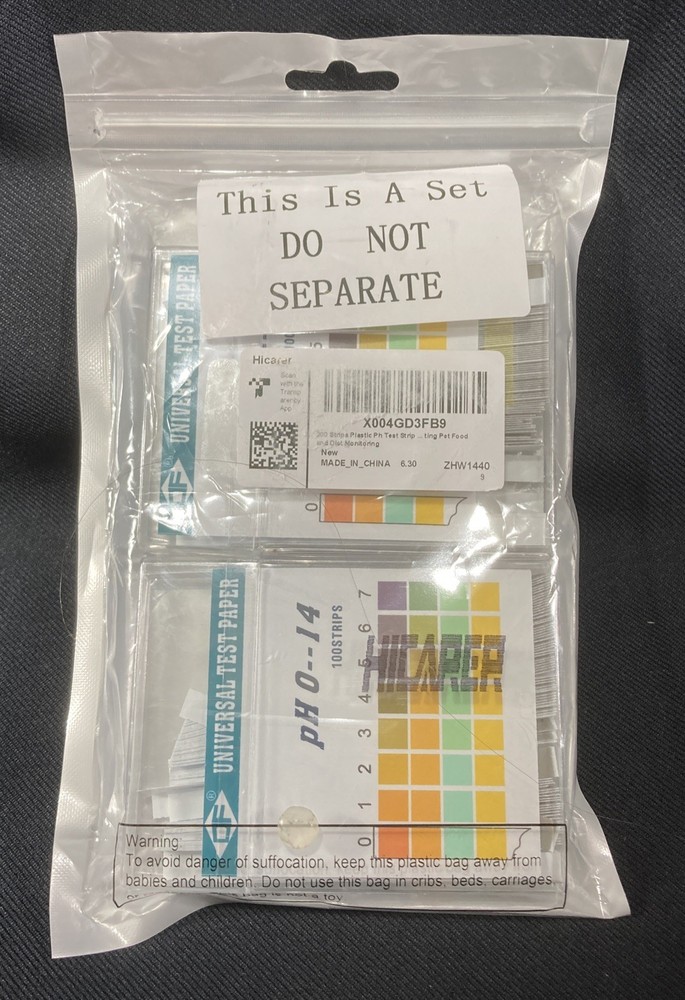 pH Test Strips, Universal Application, pH 0-14, 1 pH Intervals, 100 Strips 2pk