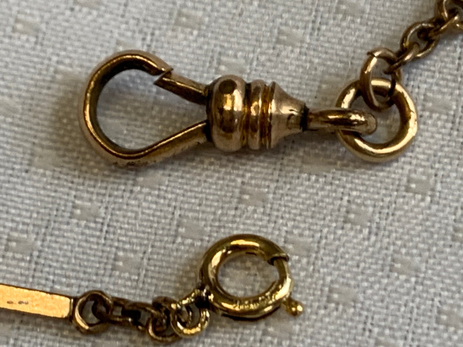 Antique 1/20 12K Gold Filled Pocket Watch Fob Vest Chain 15.5" Long Link Jewelry