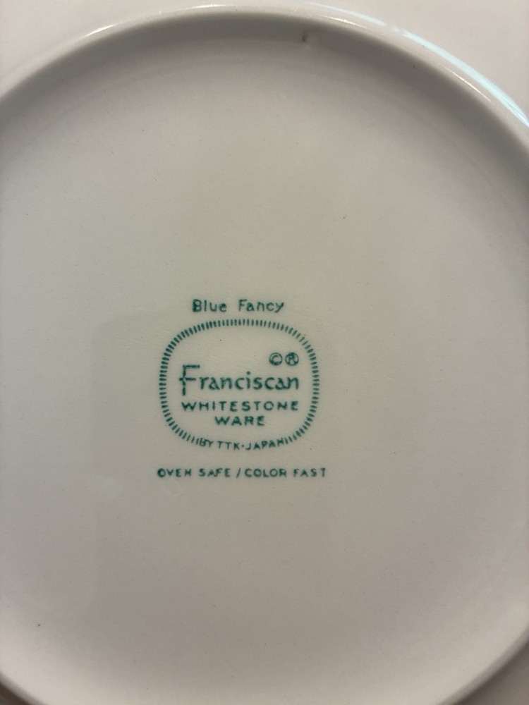 Franciscan Whitestone Ware in Blue Fancy