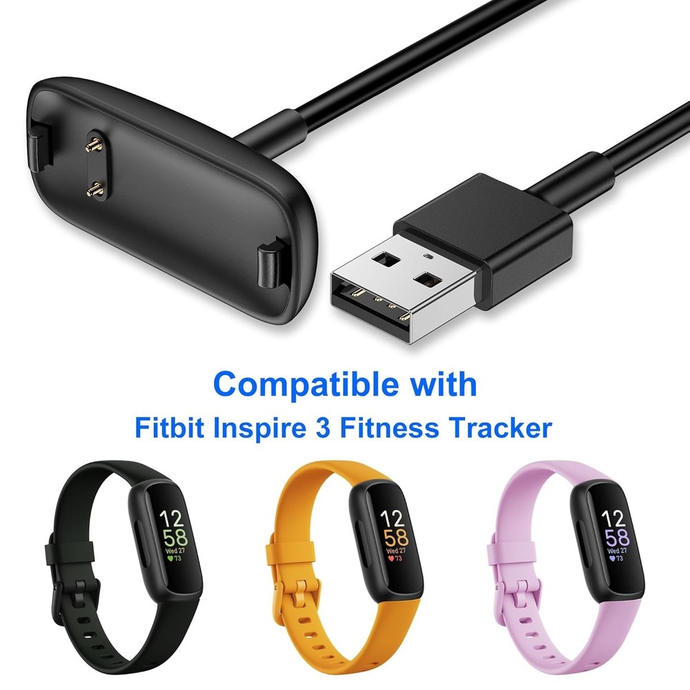 Fitbit Inspire 3 Charger Cable 2 Pack 3.3Ft