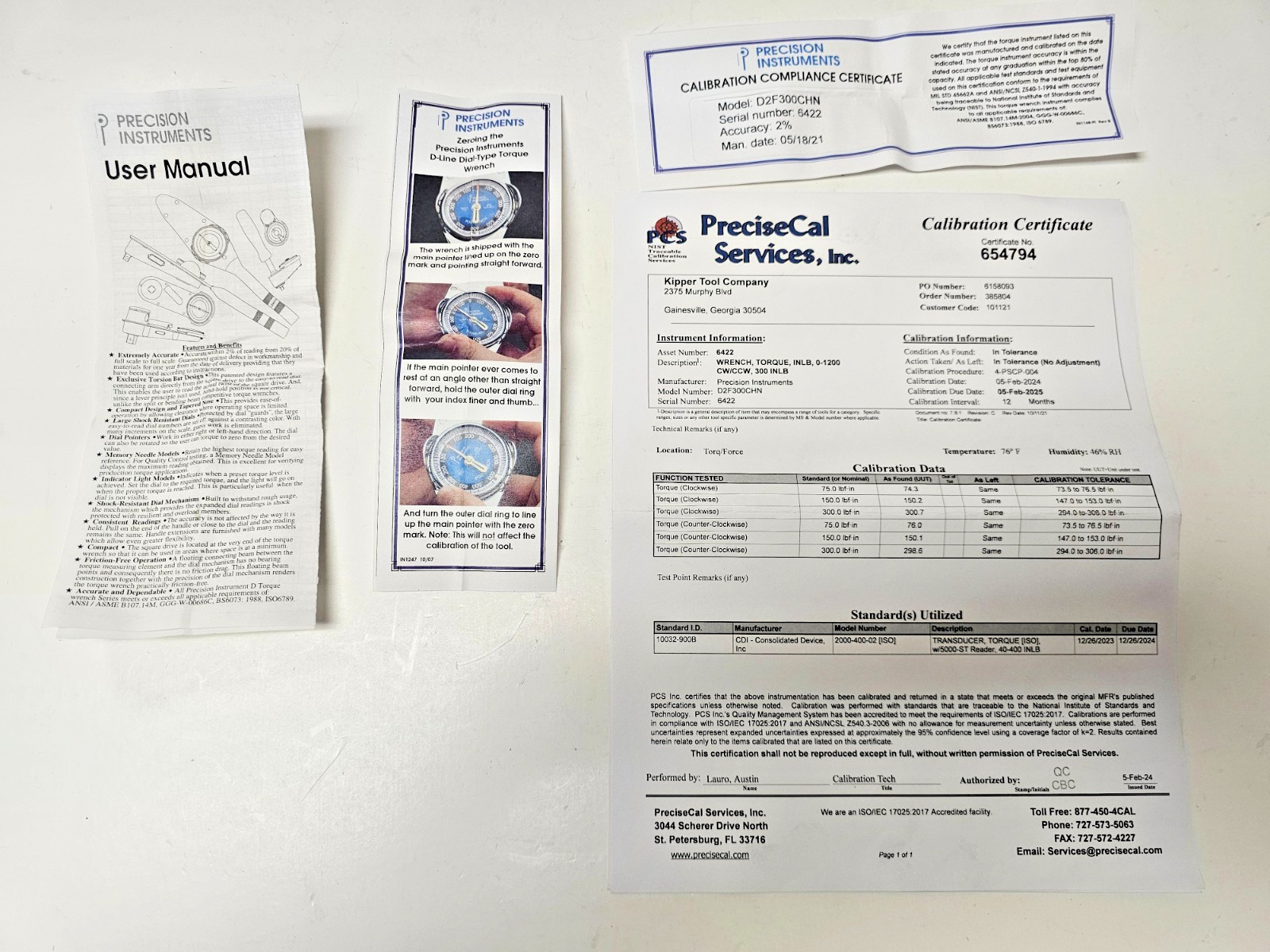 Precision Instruments D2F300CHN 3/8" Drive Dial Type Wrench 300 in/lbs BRAND NEW