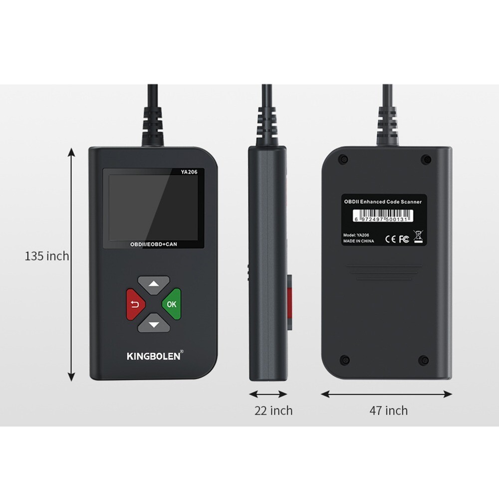 KINGBOLEN YA206 Code Reader OBD2 Scanner Car Diagnostic Tool Check Engine Fault