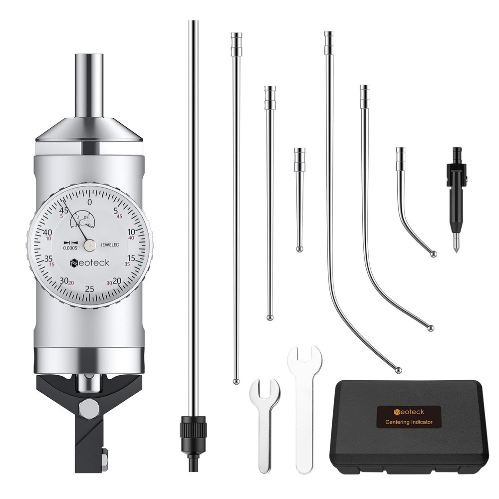Coaxial Centering Indicator 0-0.15''/0.0005'' Dial Indicator Set with Storage Ca