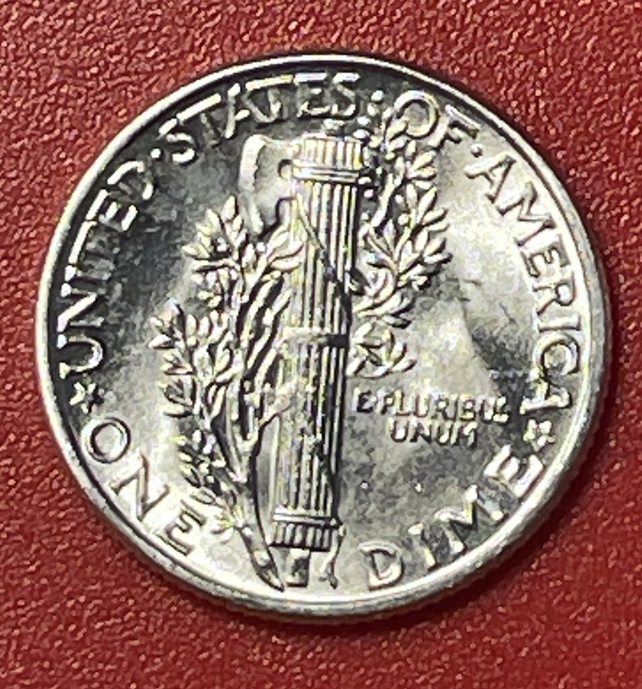 1945 P Mercury Silver Dime, Gem Uncirculated.
