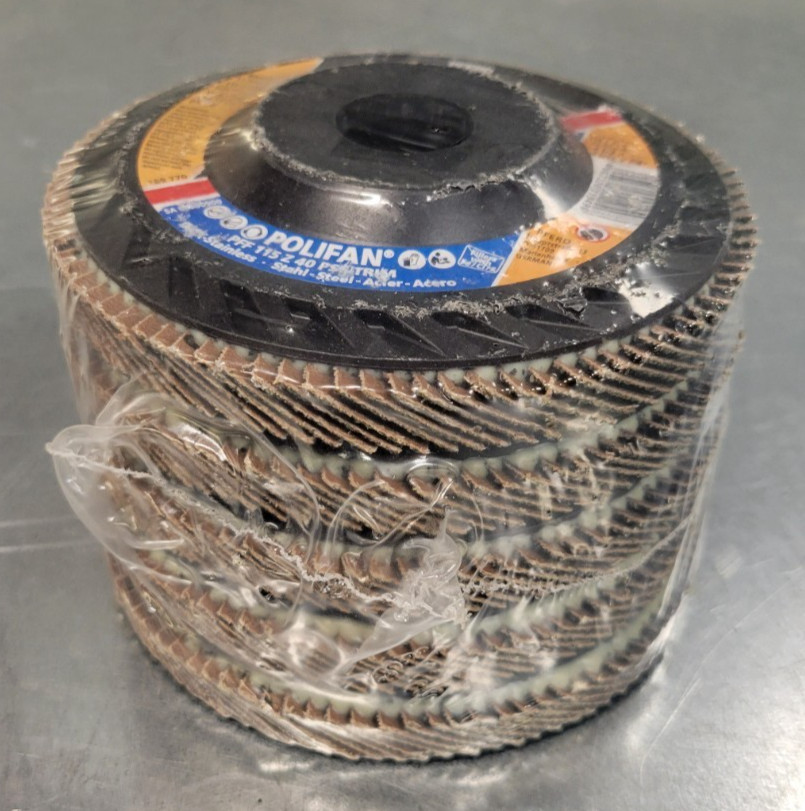 Pack of 5 PFERD *68099 4-1/2" x 7/8" Polifan Zirconia 40G PSF-Trim Flap Disk