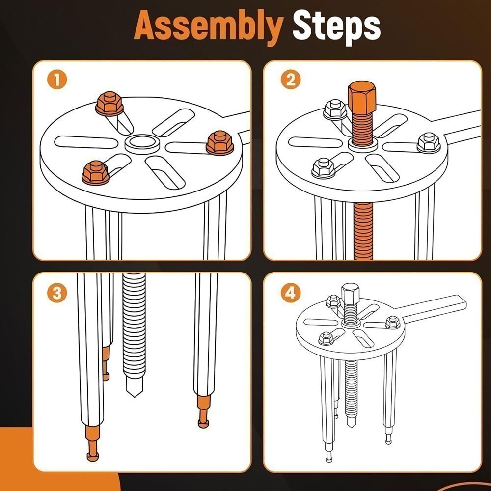 Bearing Disassembly Puller Inner Hole Puller Removal Tool Three-jaw Puller Kits