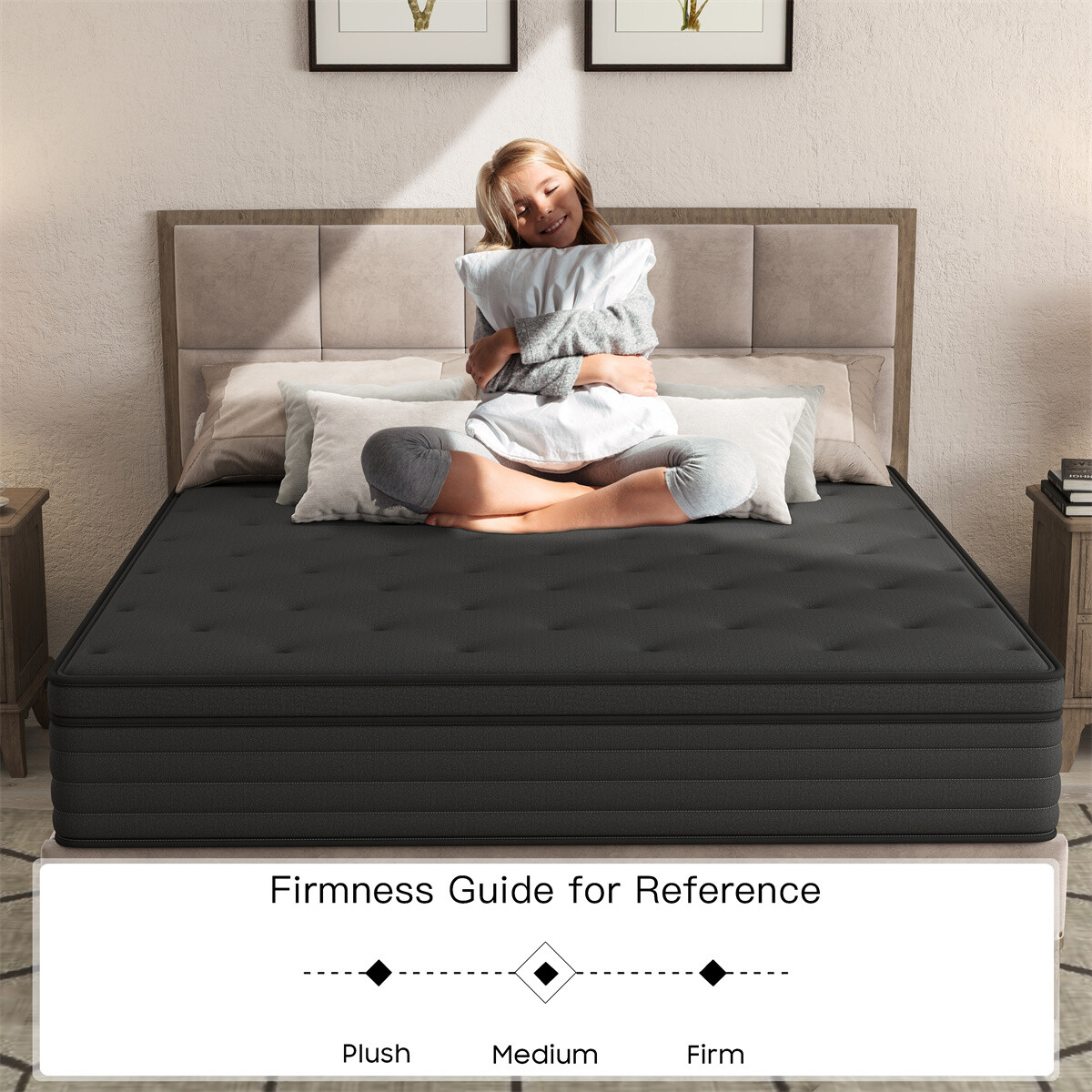 12"14" Twin Full Queen King Size Mattress Memory Foam Hybrid Spring Bed In a Box