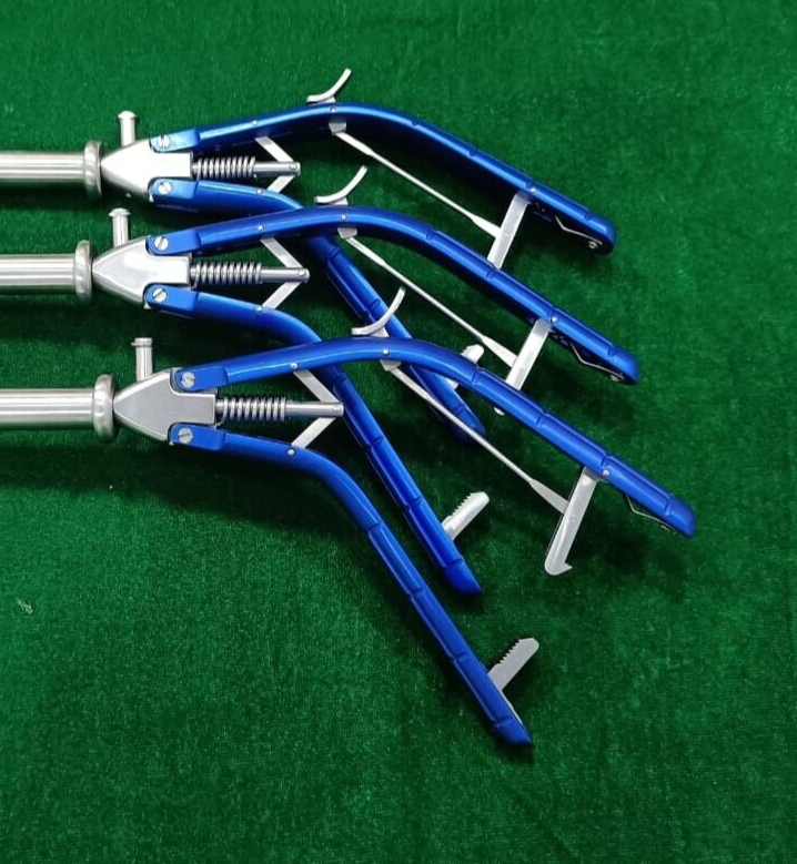 3pc Laparoscopic Tenaculum Forceps 12mmx460mm Double Action Reusable Instruments