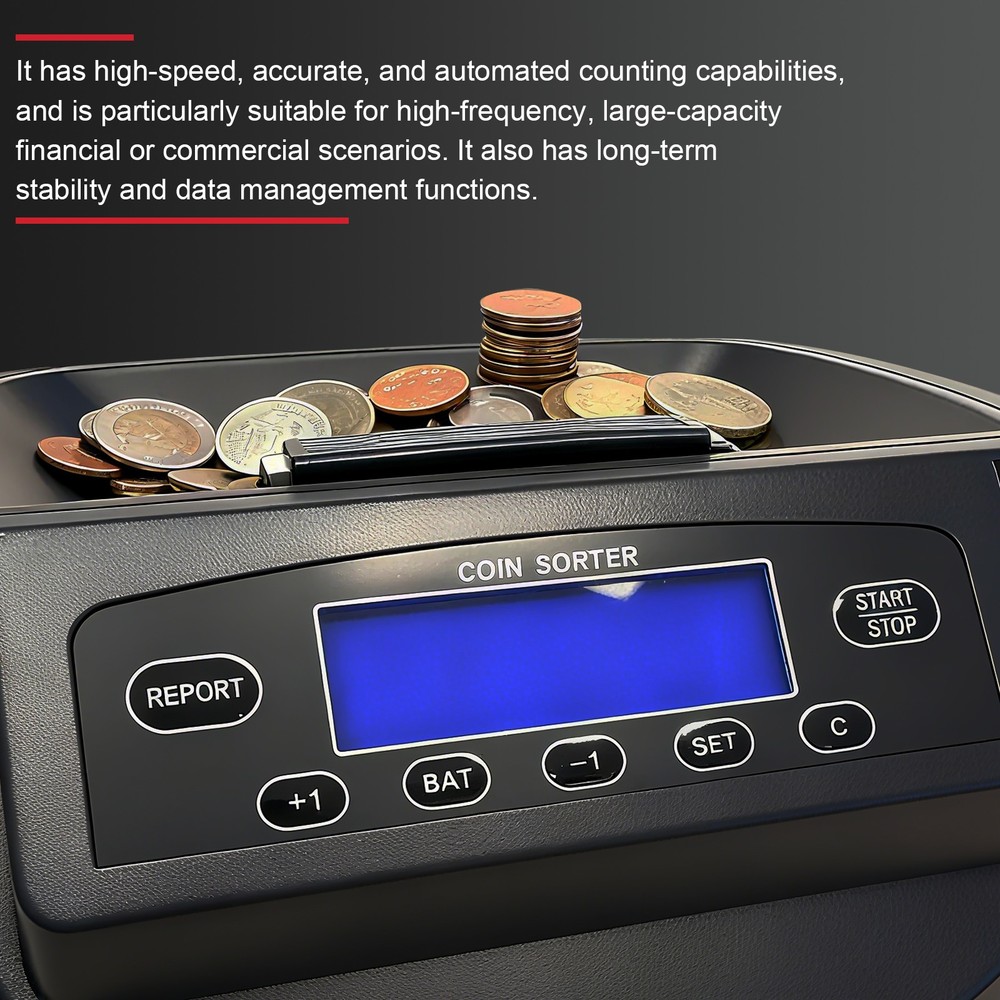 USD Coin Counter Machine, Professional Coin Sorter and Wrapper Roller Machine