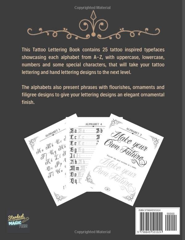 Tattoo Lettering Book: Inspiration Reference Book and...