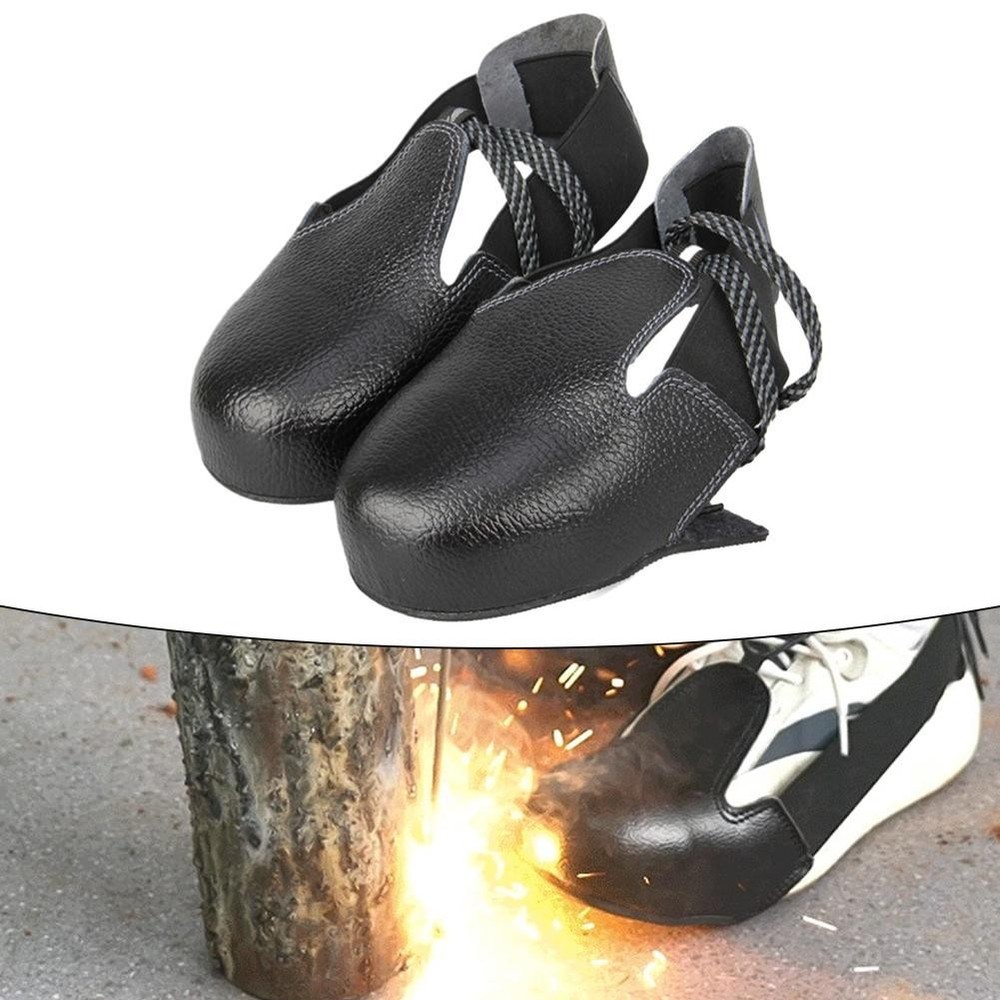 Leather Safety Shoe Covers Featuring Elastic Bands for Customizable Fit at Work