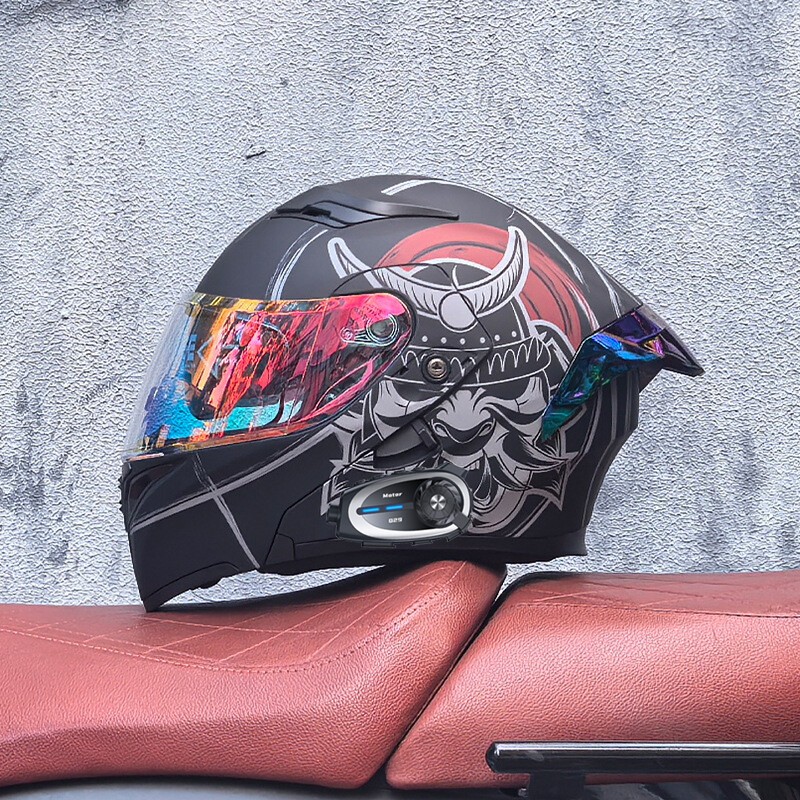 Bluetooth Intercom Motorcycle Helmet With Camera Recorder Headset Modular Helmet