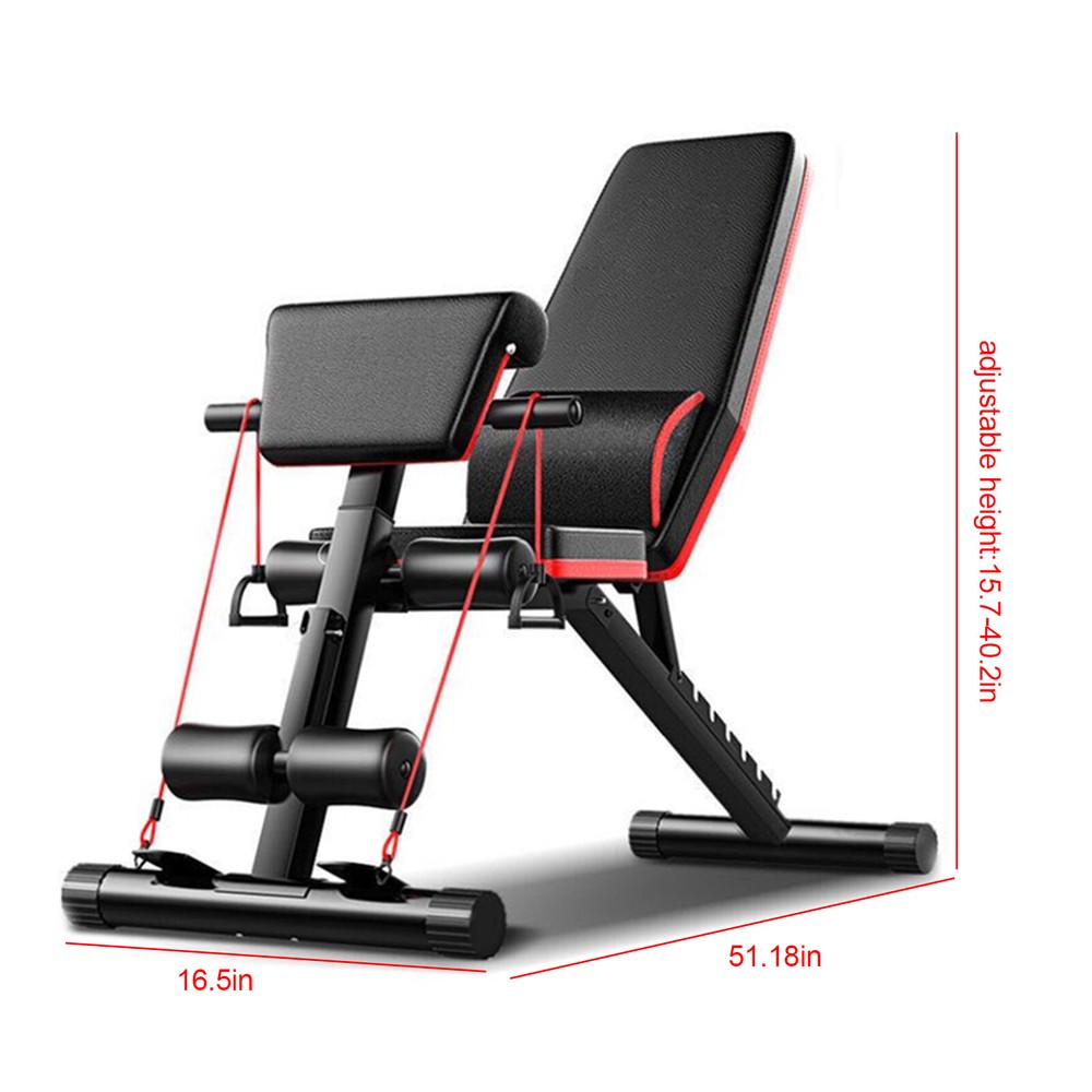 Adjustable Strength Training Bench Training Bench for Full Body Workout Black