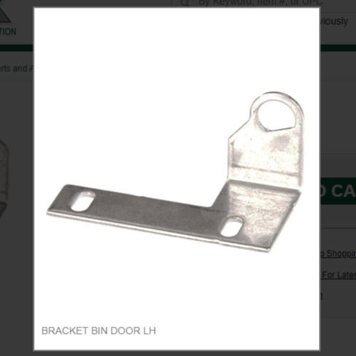 BRACKET BIN DOOR LH # 2031302-02