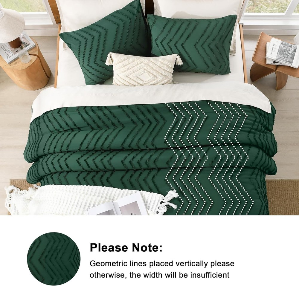 Down comforter set, deep emerald green, 3-piece set