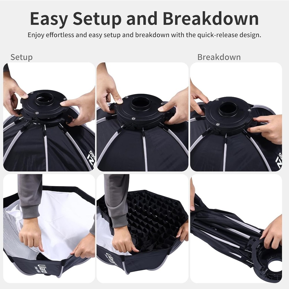 Ulanzi 40CM Mini Bowens Mount Octagon Softbox Octagonal Speedlite, Studio Flash