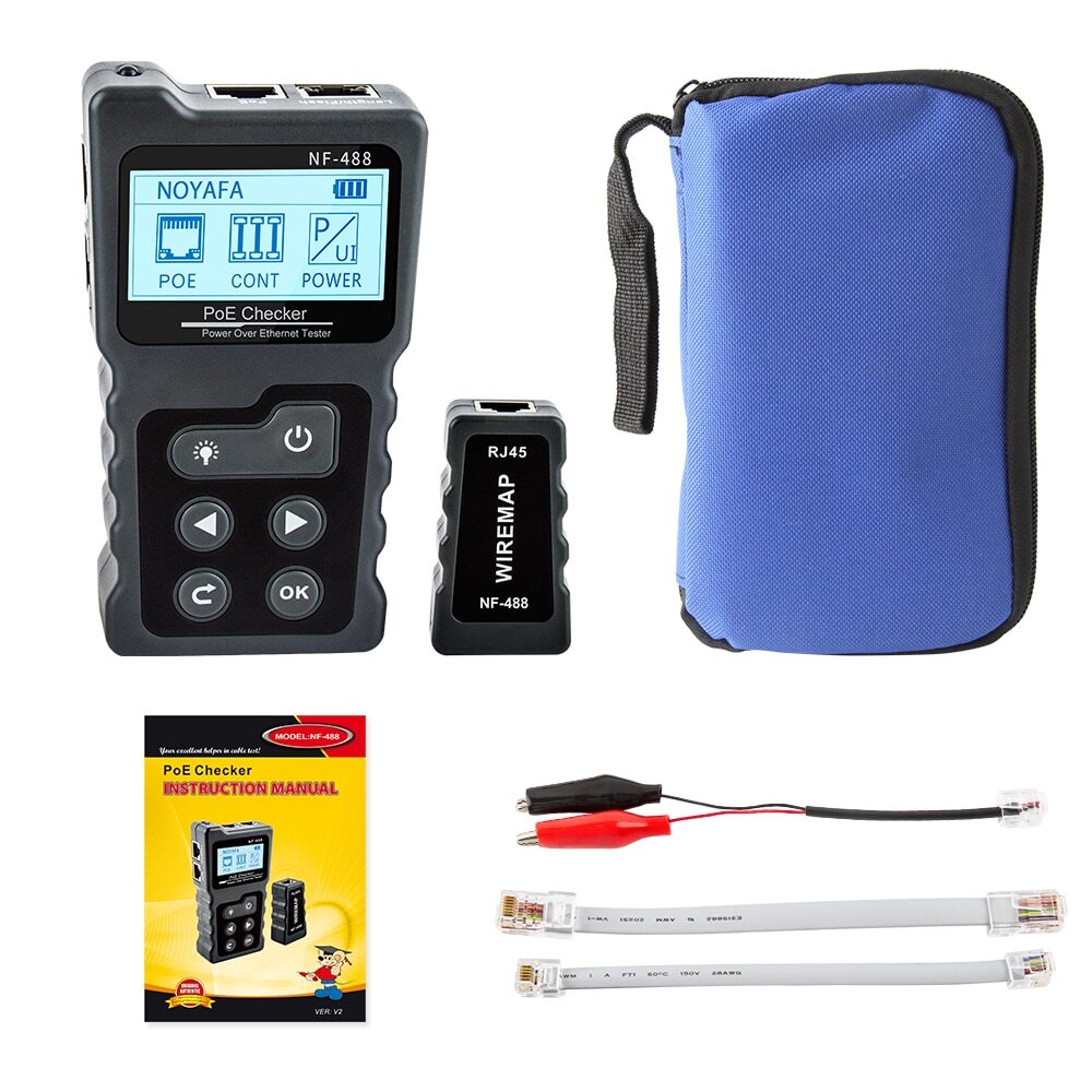 NF-488 Digital Ethernet CAT5 CAT6 LAN Network Cable PoE Switch Tester Detect