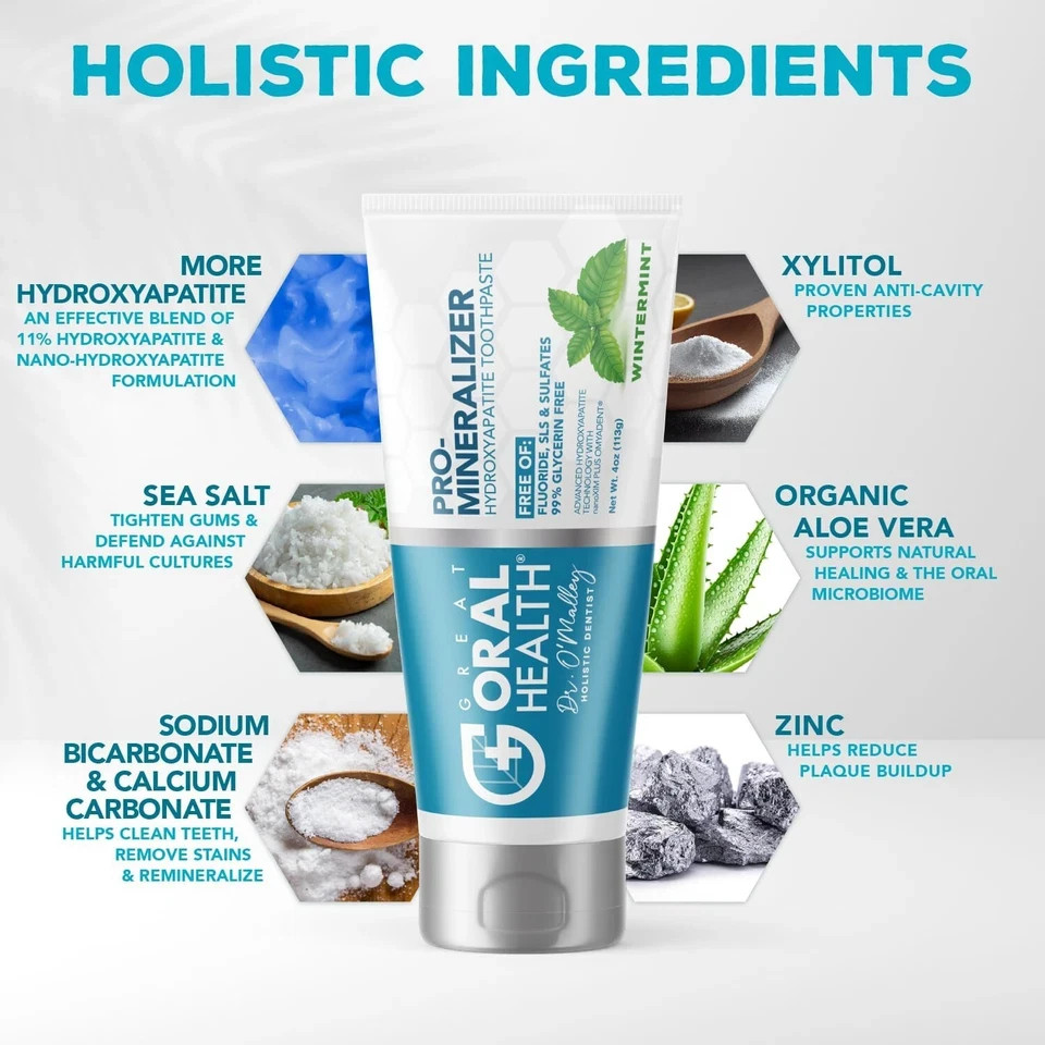 Nano hydroxyapatite Toothpaste Fluoride-Free, Pro Mineralizer Toothpaste - 4 Oz